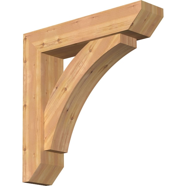 Ekena Millwork Thorton Slat Smooth Bracket w/ Offset Brace, Western Red Cedar, 7 1/2"W x 34"D x 34"H BKT0806X34X34THR06SWR - main